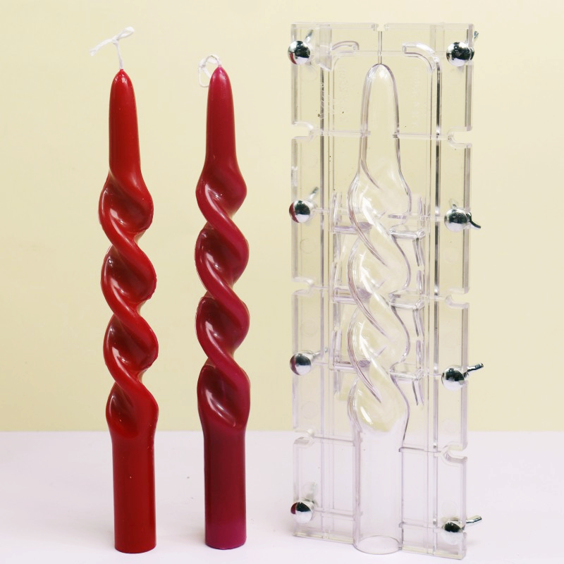 Candle Making Diy Kit - 트위스트 스트라이프 열 아크릴 양초 금형