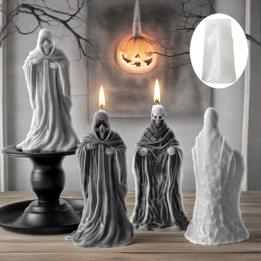 Candle Making Essentials - 3D 해골 향초 실리콘 몰드, 로브