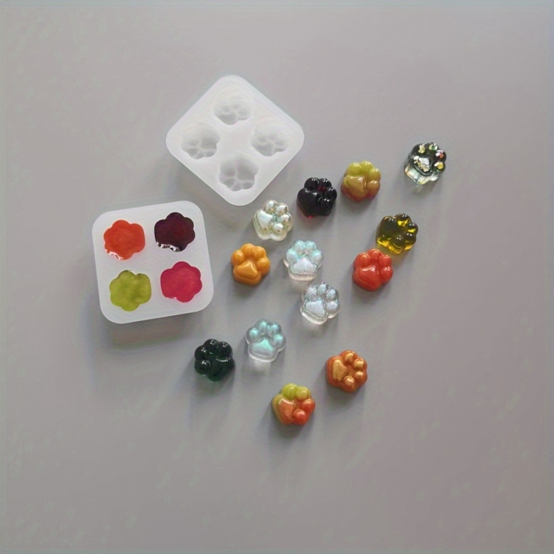 Candle Making Diy Kit - 1개의 고양이 발 패턴 실리콘 몰드