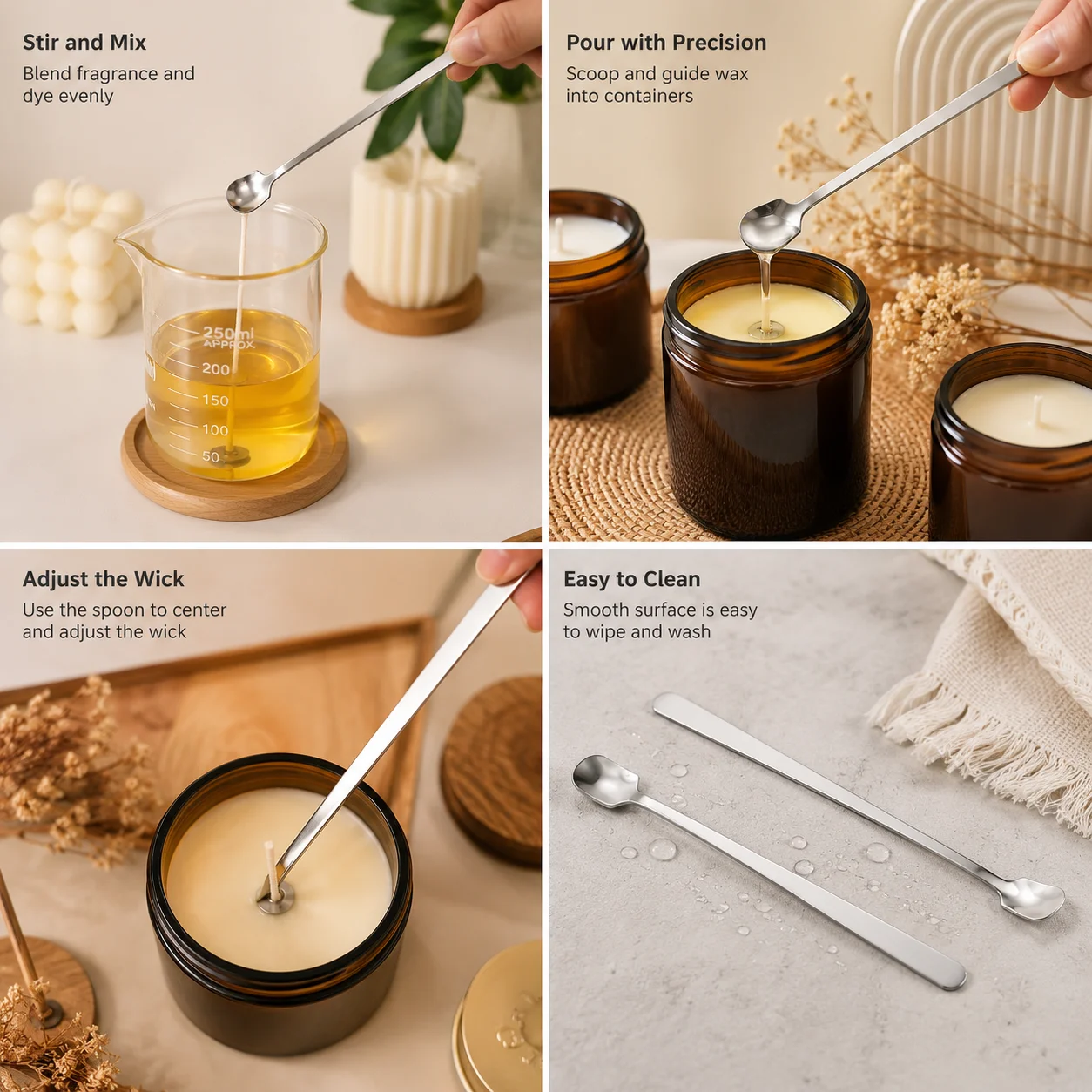 1/2PCS 스테인레스 스틸 캔들 만들기 스푼 세트 긴 - Candle Making Diy Kit 리뷰 및 가격