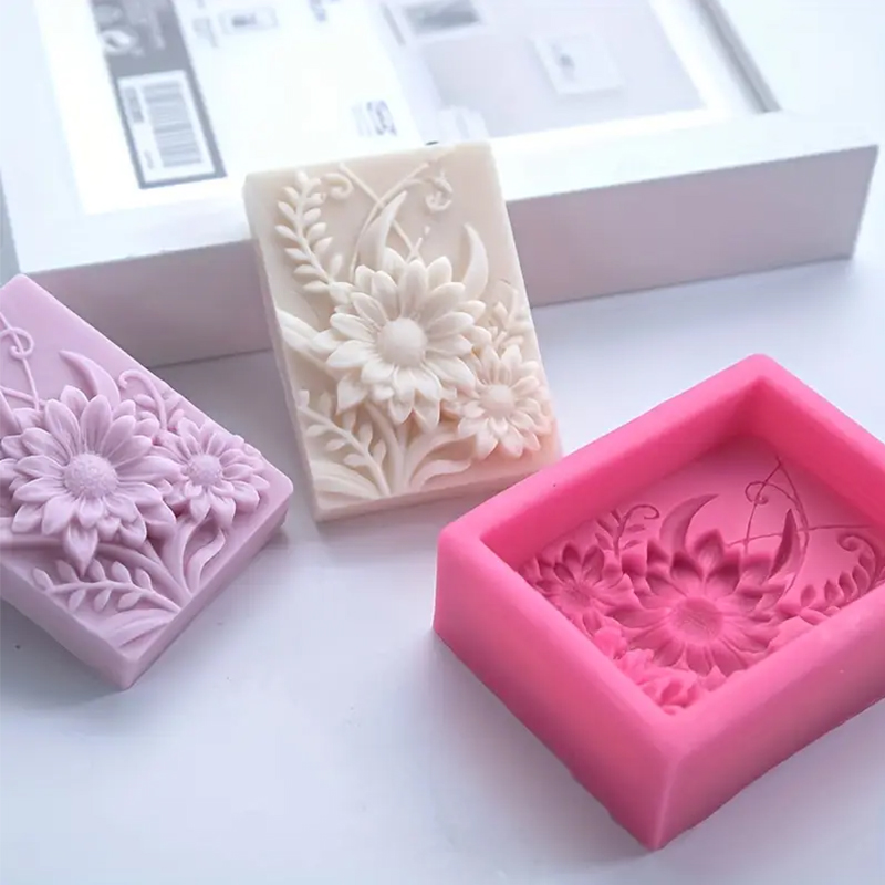 3D 꽃 사각형 비누 실리콘 금형 직사각형 수제 향기로 - Candle Making Essentials 리뷰 및 가격