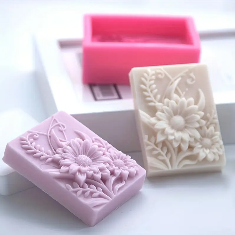 3D 꽃 사각형 비누 실리콘 금형 직사각형 수제 향기로 - Candle Making Essentials 리뷰 및 가격