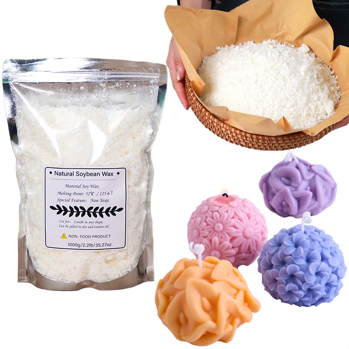 100/250/500/1000g 천연 소이 왁스 플레이 - Candle Making Diy Kit 리뷰 및 가격