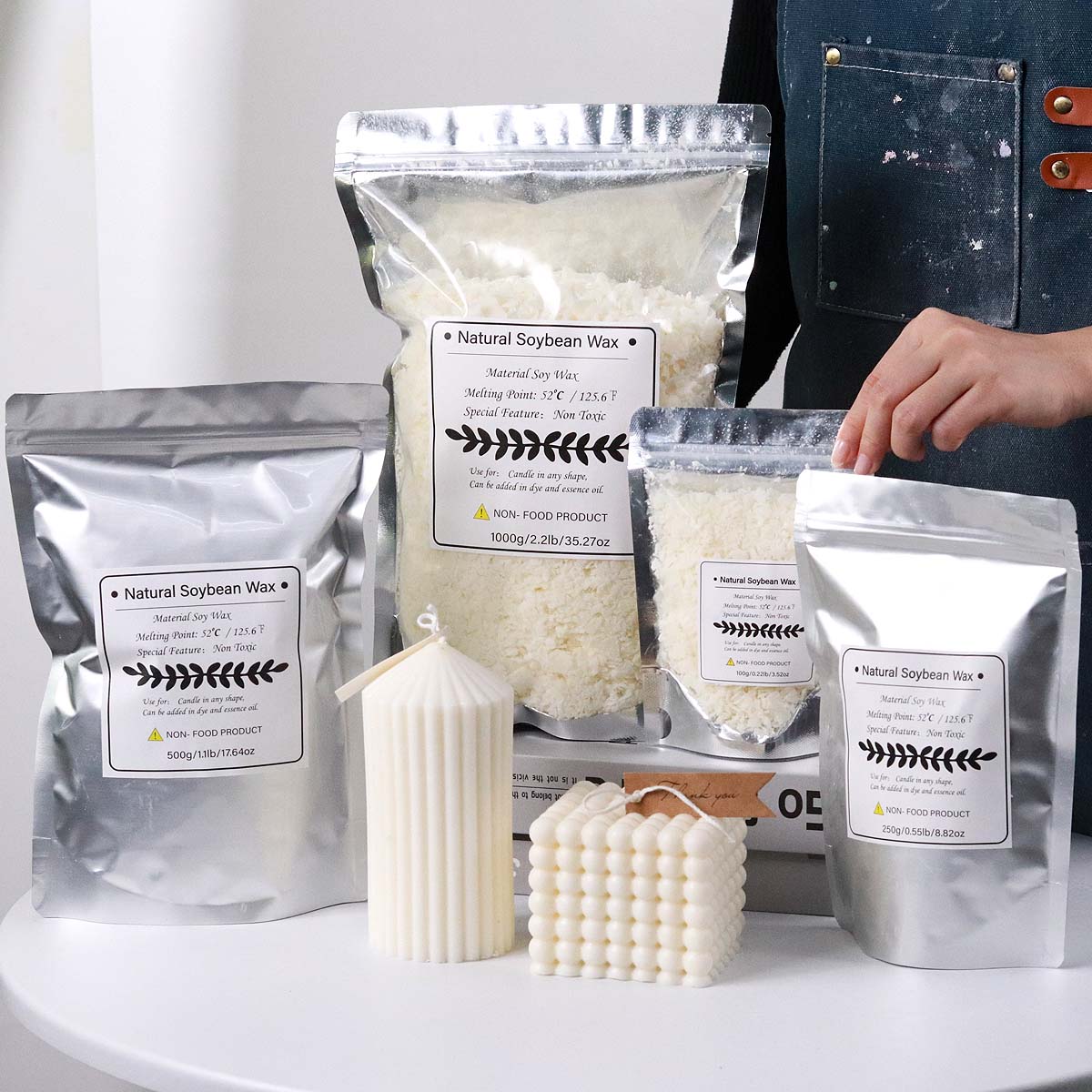 100/250/500/1000g 천연 소이 왁스 플레이 - Candle Making Diy Kit 리뷰 및 가격