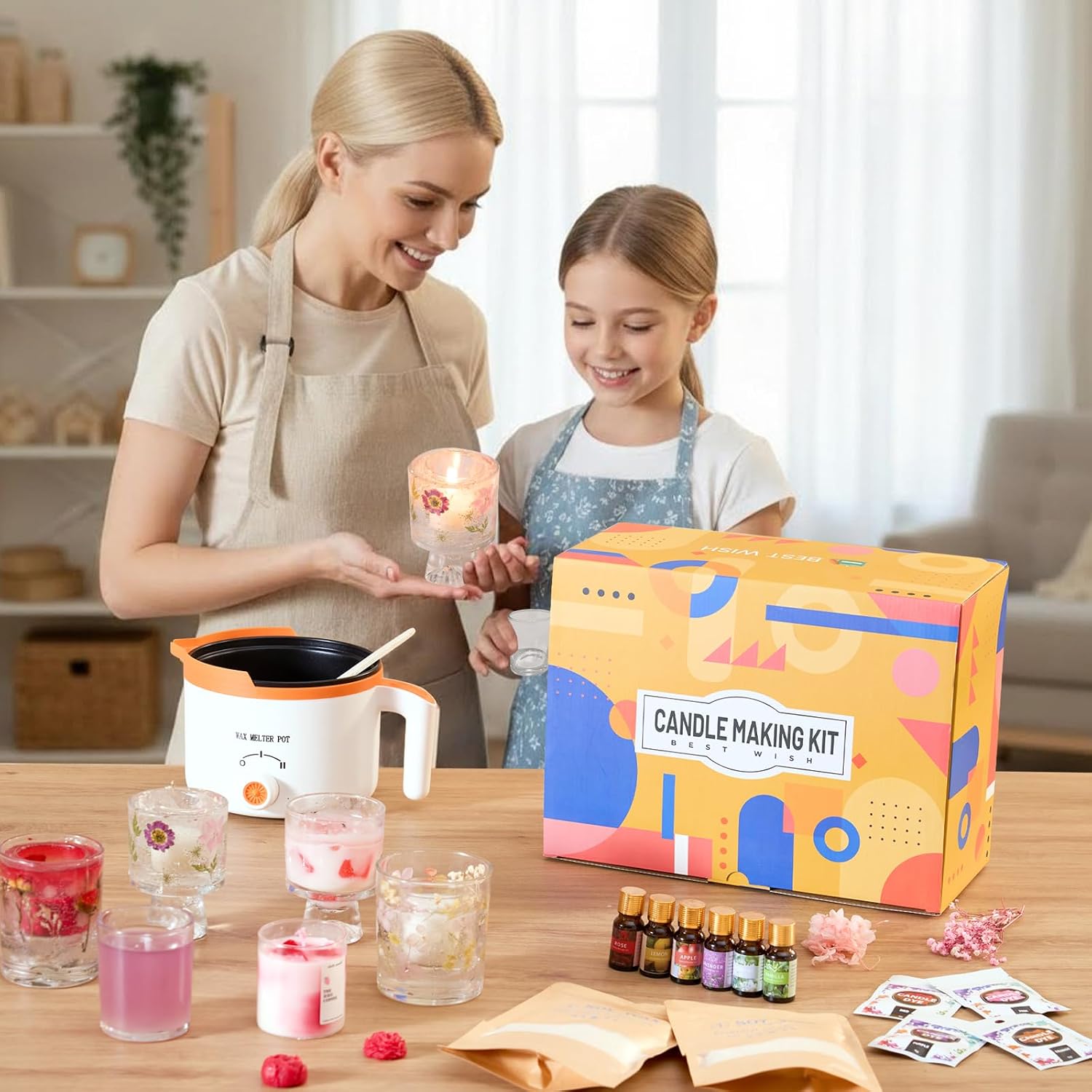 2-in-1 소이 & 젤리 왁스 DIY 초보자 및 성인 - Candle Making Diy Kit 리뷰 및 가격