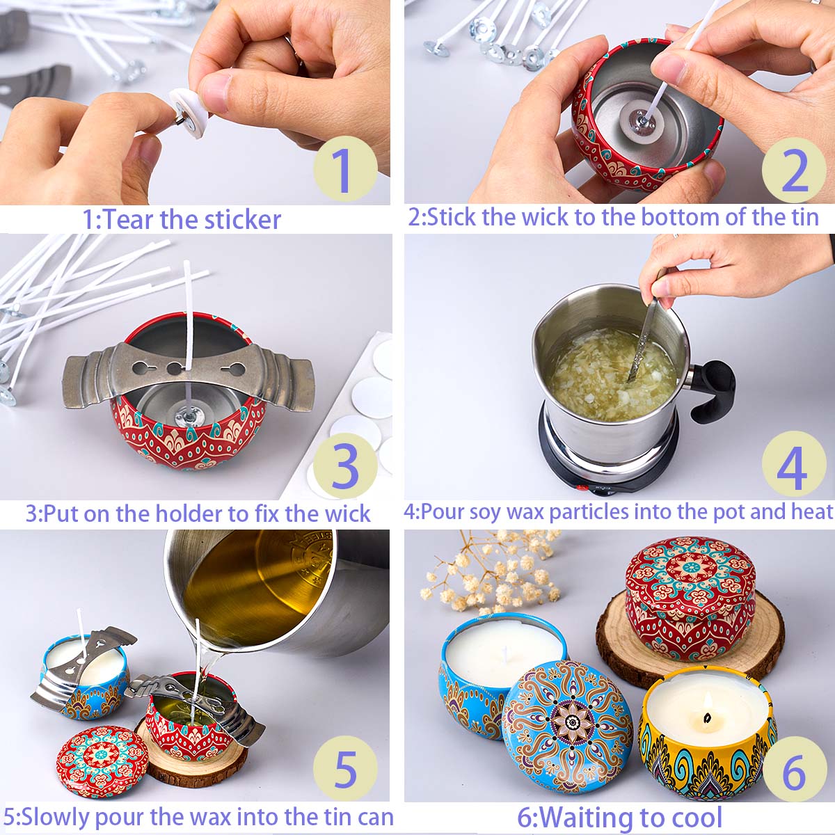 DIY 향초 만들기 도구 키트 소이 왁스 심지 스티커  - Candle Making Diy Kit 리뷰 및 가격